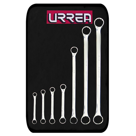URREA Full polished 12 - pt 15° box-end wrenches (Set of 7 pieces), inches 1100H